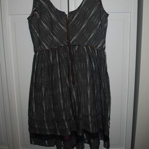 Free People, Zip up back dress w/ layered bottom